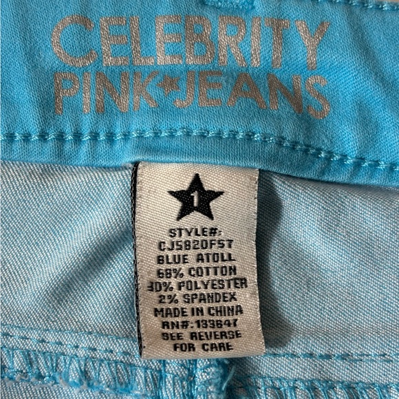 Celebrity Pink Jeans Low Rise Skinny Stretchy Comfort Pants Teal Size 1 Juniors - Picture 9 of 13